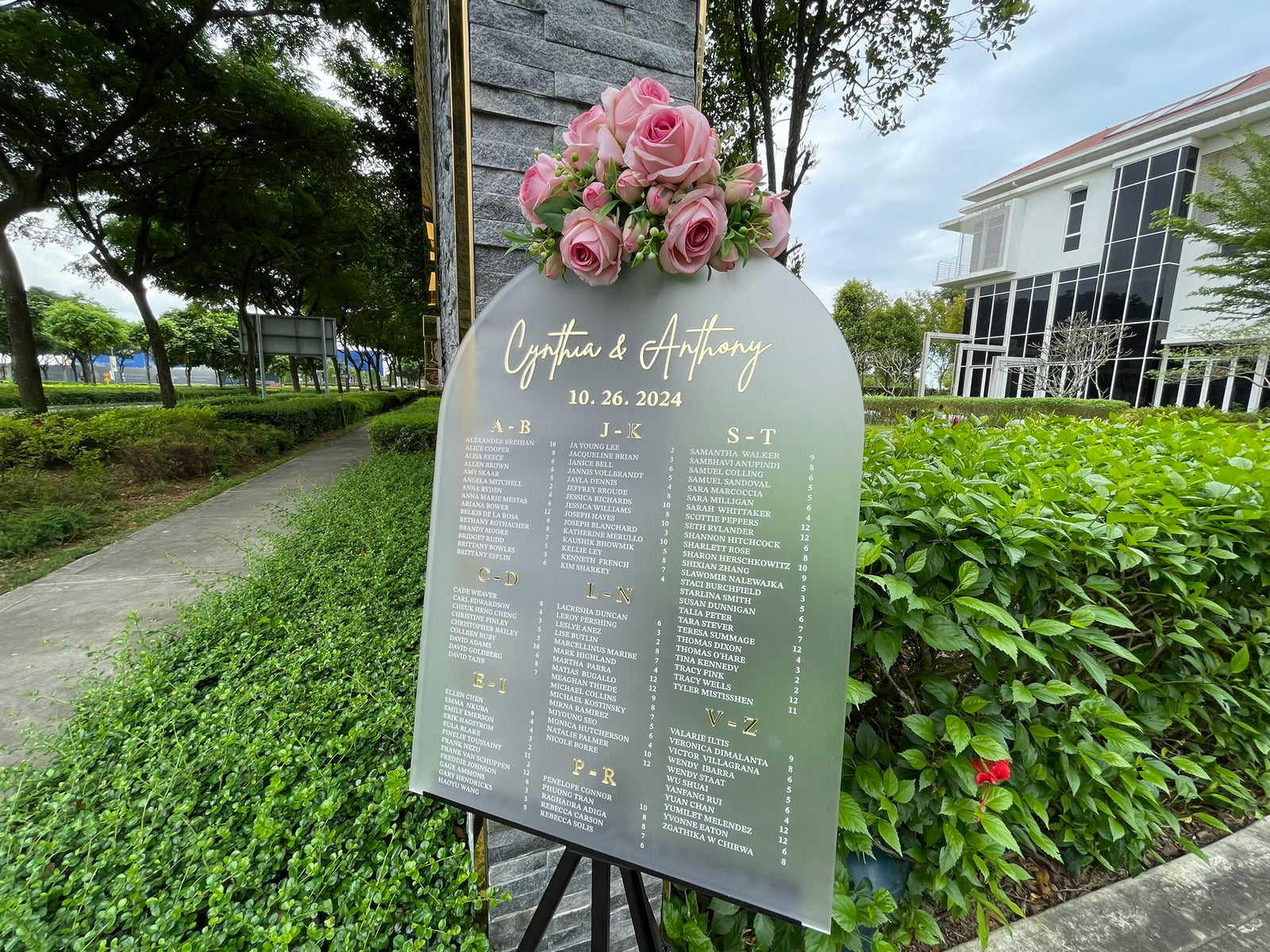 Arch Wedding Seating Chart Sign