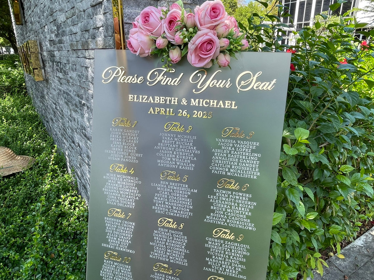 Please Find Your Seat Wedding Seating Chart Sign
