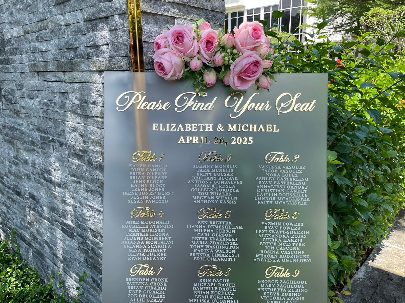 Please Find Your Seat Wedding Seating Chart Sign