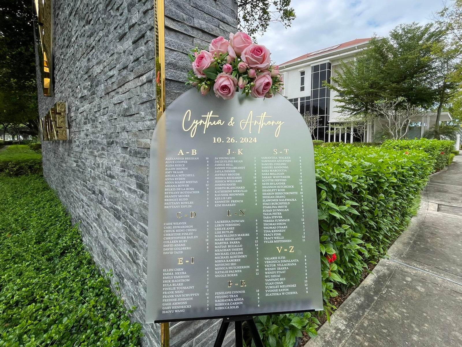 Arch Wedding Seating Chart Sign