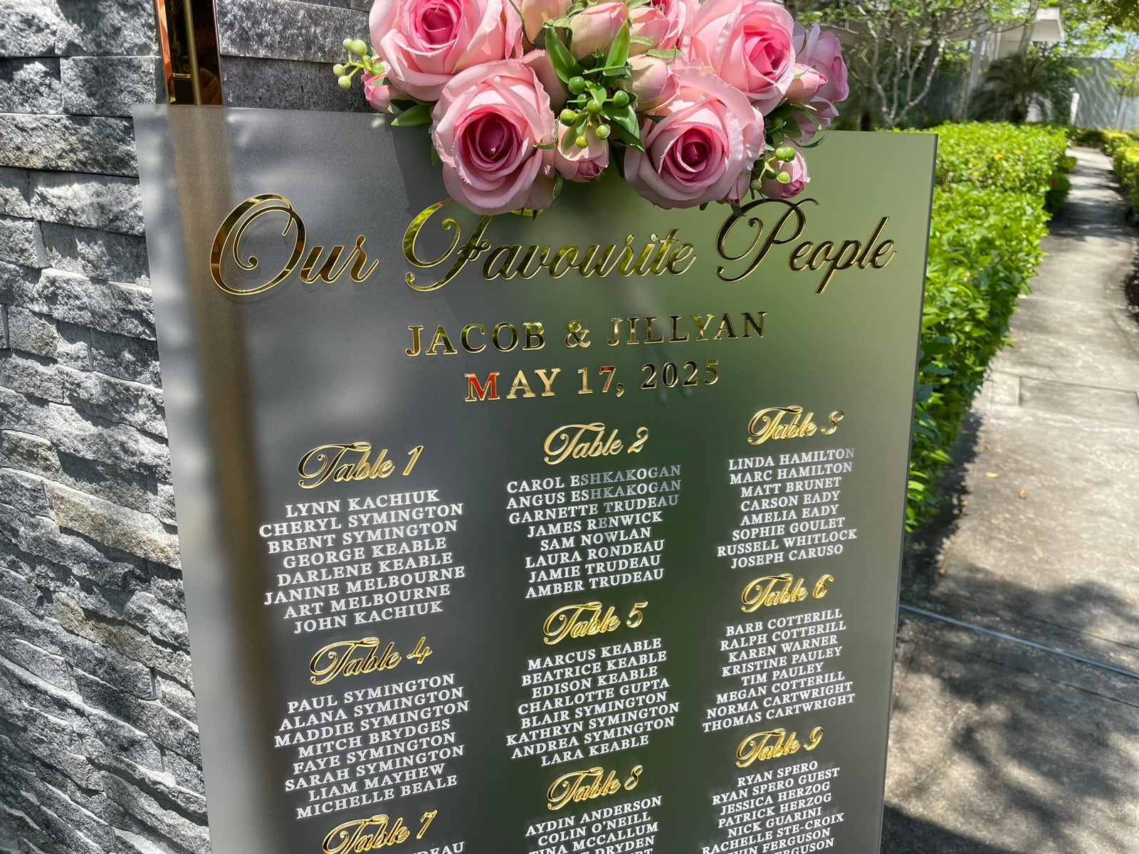 Our Favorite People Wedding Seating Plan Board