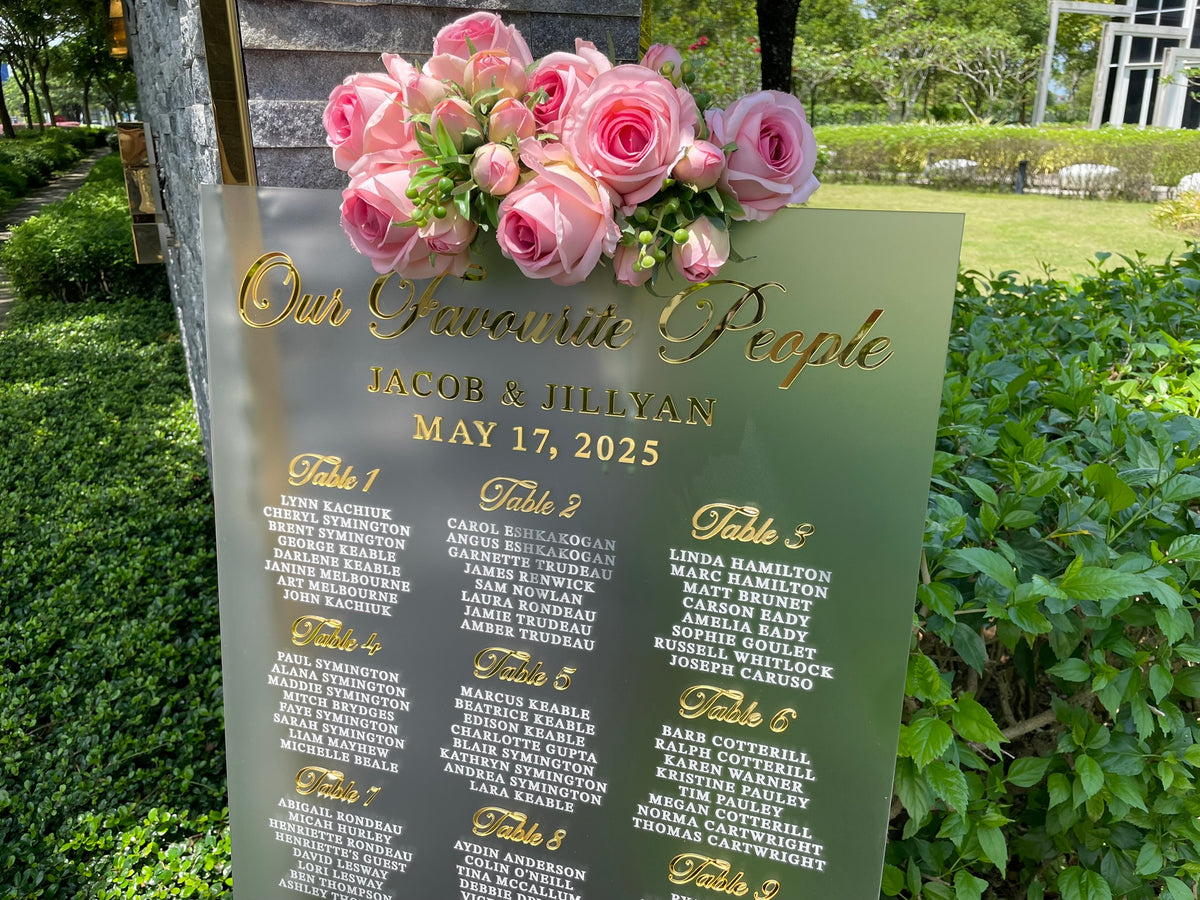 Our Favorite People Wedding Seating Plan Board
