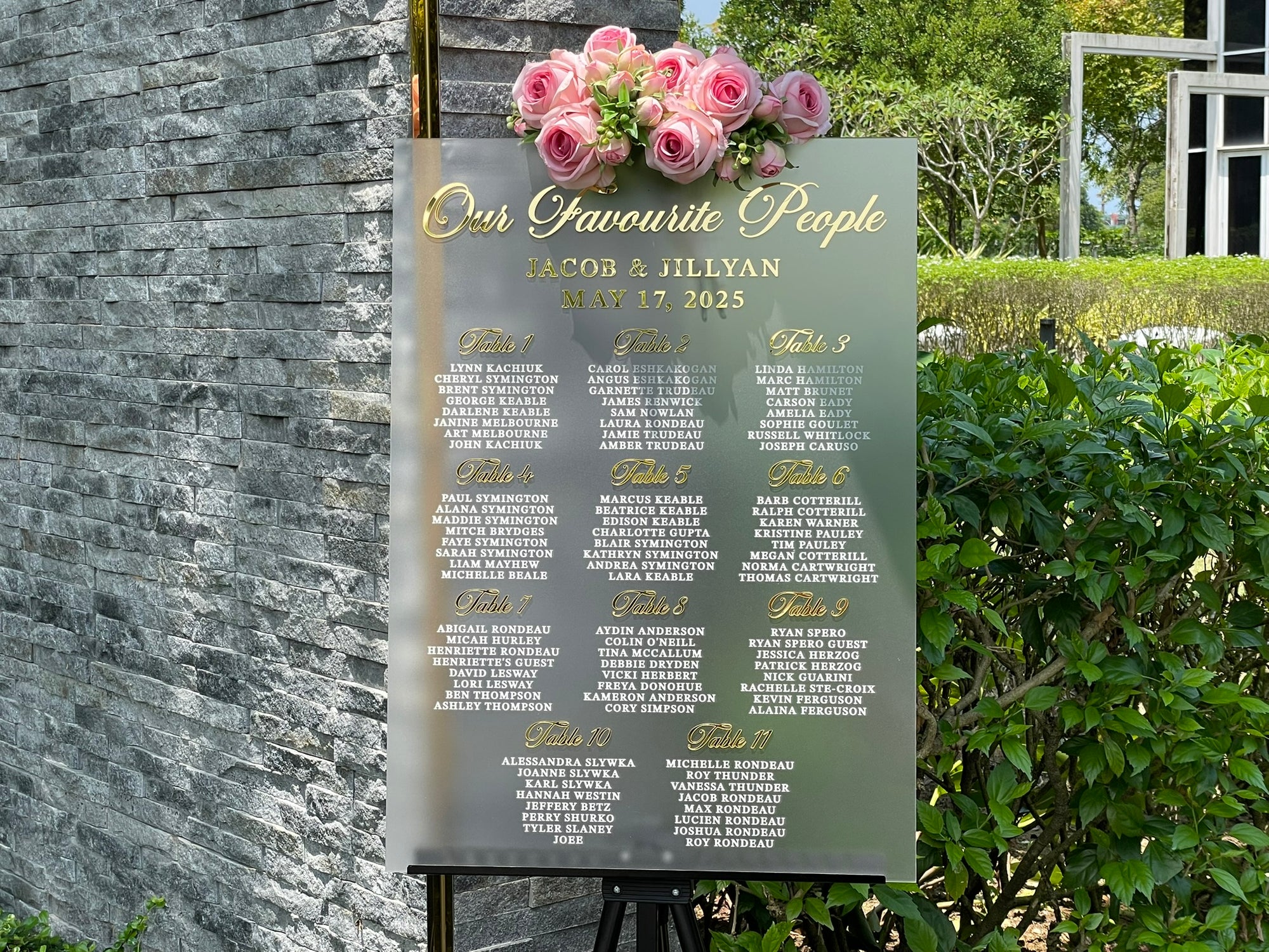 Our Favorite People Wedding Seating Plan Board