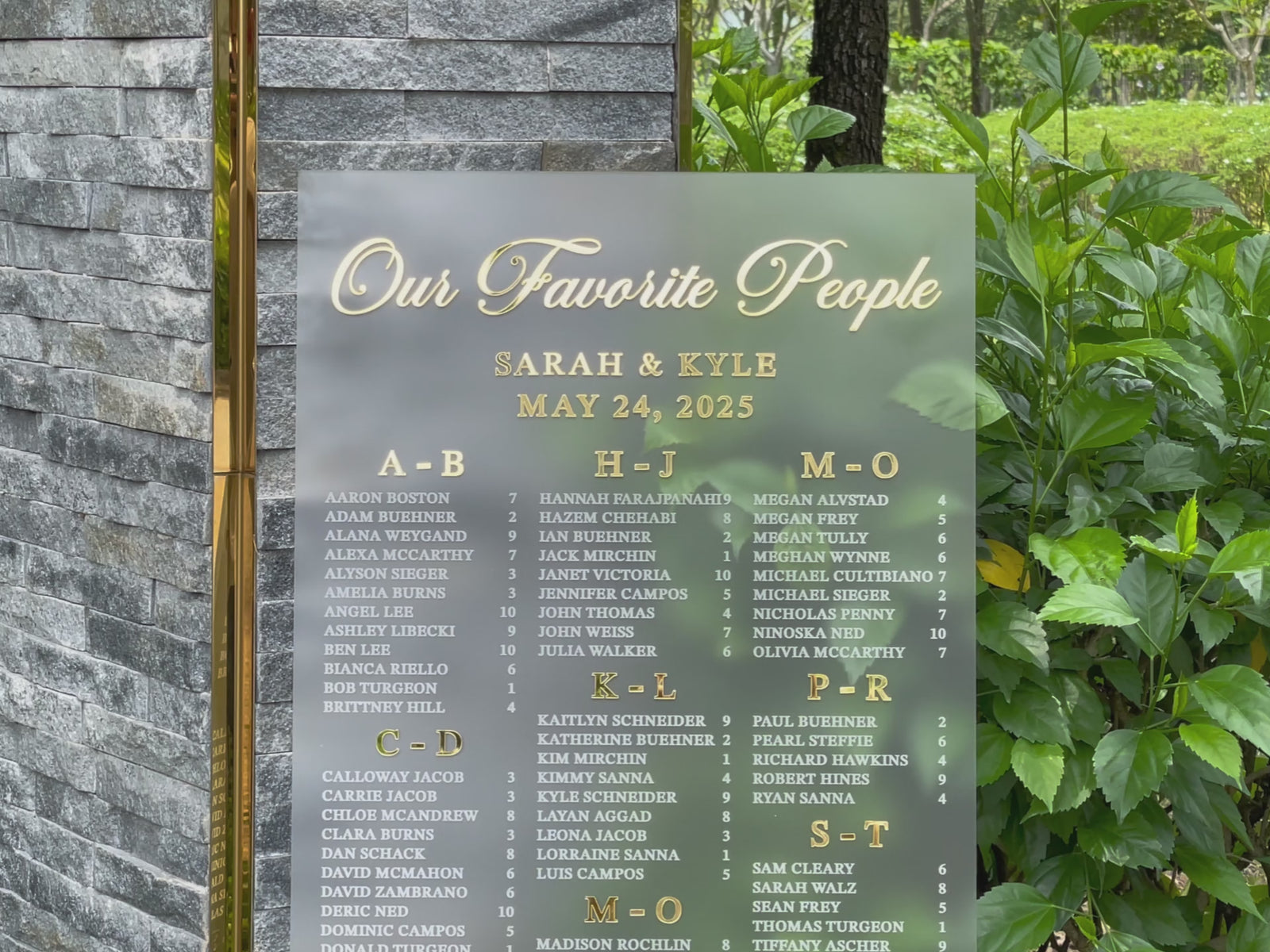 Our Favorite People Wedding Seating Chart Sign